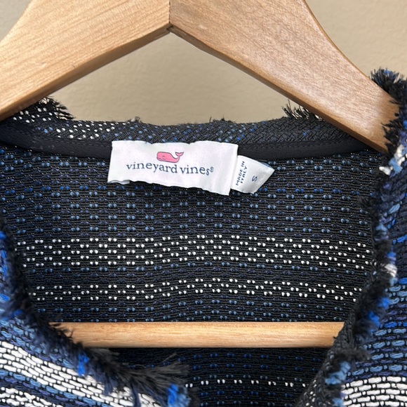 Vineyard Vines Jacket Women's Blue White Open Front Long Sleeve Pockets Size S - Picture 10 of 10